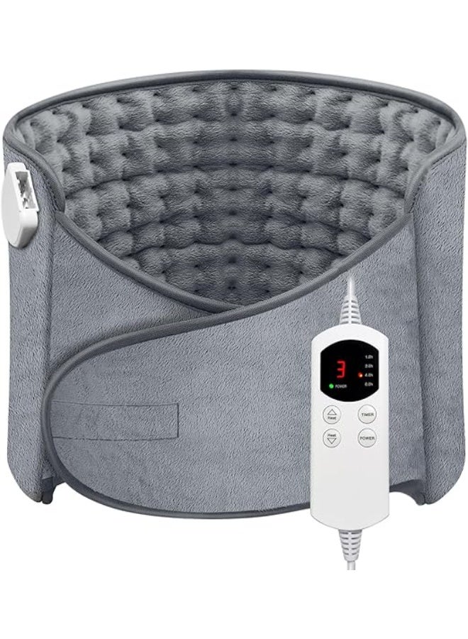 وسادة تدفئة كهربائية لتخفيف آلام الظهر والجسم بـ 6 مستويات حرارة - كمادة حرارية ناعمة قابلة للغسل للرجال والنساء - مقاس مريح - Image 1